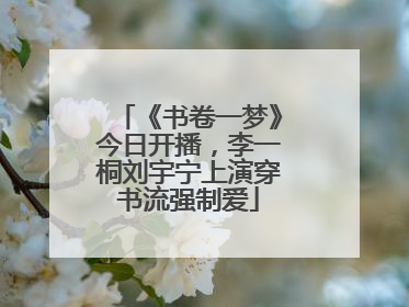 《书卷一梦》今日开播，李一桐刘宇宁上演穿书流强制爱
