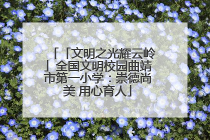 「文明之光耀云岭」全国文明校园曲靖市第一小学：崇德尚美 用心育人