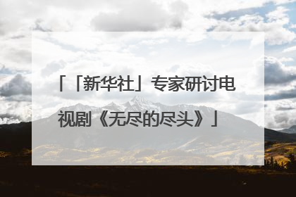 「新华社」专家研讨电视剧《无尽的尽头》