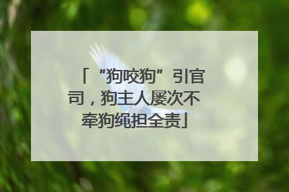“狗咬狗”引官司，狗主人屡次不牵狗绳担全责