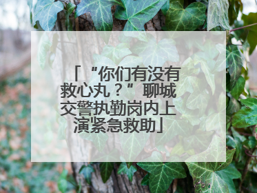 “你们有没有救心丸？”聊城交警执勤岗内上演紧急救助