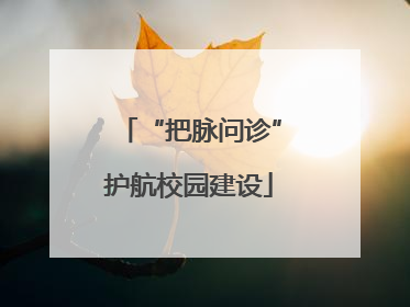 “把脉问诊”护航校园建设