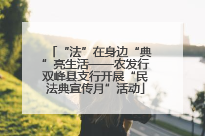 “法”在身边“典”亮生活——农发行双峰县支行开展“民法典宣传月”活动