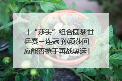 “莎头”组合圆梦世乒赛三连冠 孙颖莎回应能否携手再战奥运