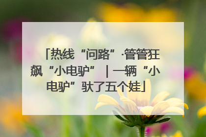 热线“问路”·管管狂飙“小电驴”｜一辆“小电驴”驮了五个娃