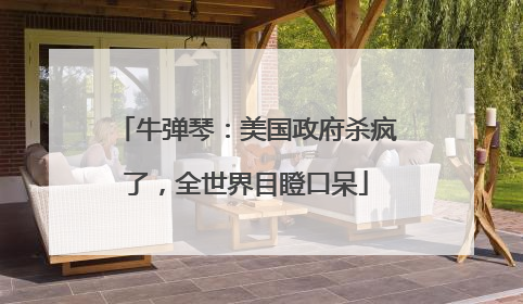 牛弹琴：美国政府杀疯了，全世界目瞪口呆