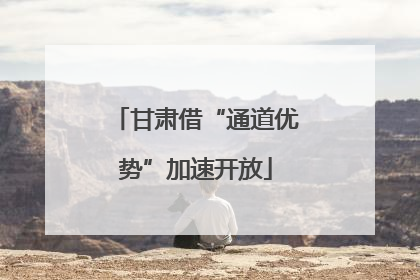甘肃借“通道优势”加速开放