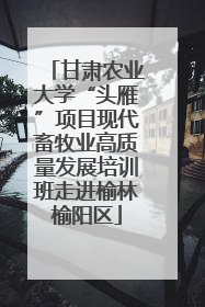 甘肃农业大学“头雁”项目现代畜牧业高质量发展培训班走进榆林榆阳区