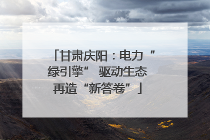 甘肃庆阳：电力“绿引擎” 驱动生态再造“新答卷”