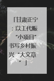 甘肃正宁：以工代赈“小项目”书写乡村振兴“大文章”