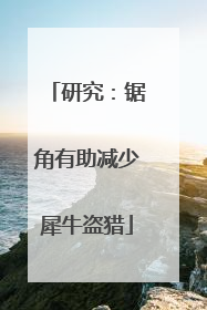 研究：锯角有助减少犀牛盗猎