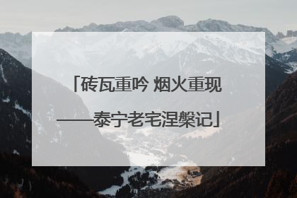 砖瓦重吟 烟火重现——泰宁老宅涅槃记