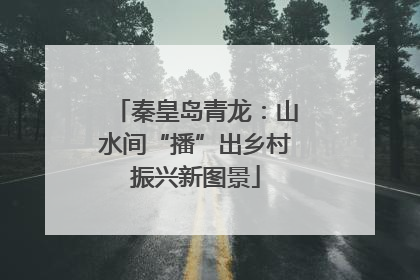 秦皇岛青龙：山水间“播”出乡村振兴新图景