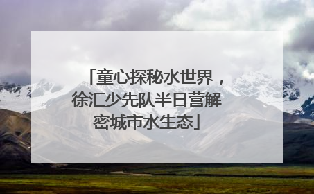 童心探秘水世界，徐汇少先队半日营解密城市水生态