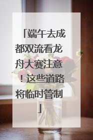 端午去成都双流看龙舟大赛注意！这些道路将临时管制