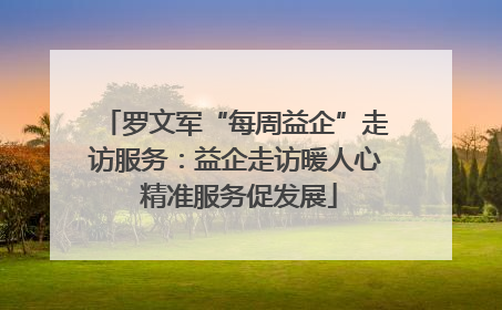 罗文军“每周益企”走访服务：益企走访暖人心 精准服务促发展