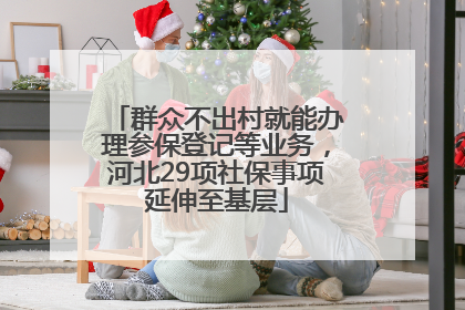 群众不出村就能办理参保登记等业务，河北29项社保事项延伸至基层