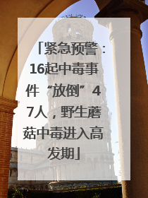 紧急预警：16起中毒事件“放倒”47人，野生蘑菇中毒进入高发期