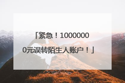 紧急！10000000元误转陌生人账户！