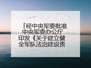 经中央军委批准 中央军委办公厅印发《关于建立健全军队法治建设责任体系的通知》