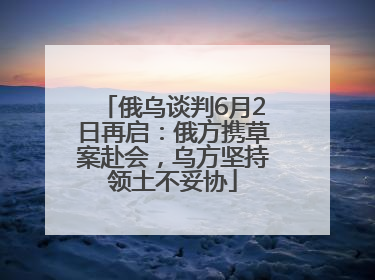 俄乌谈判6月2日再启：俄方携草案赴会，乌方坚持领土不妥协