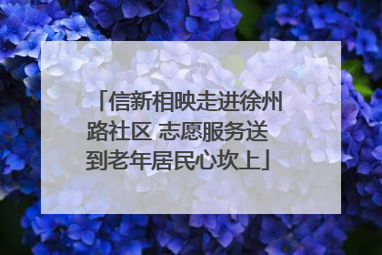 信新相映走进徐州路社区 志愿服务送到老年居民心坎上