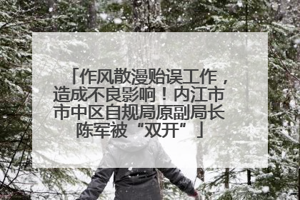 作风散漫贻误工作，造成不良影响！内江市市中区自规局原副局长陈军被“双开”