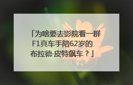 为啥要去影院看一群F1真车手陪62岁的布拉德·皮特飙车？
