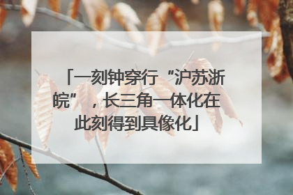 一刻钟穿行“沪苏浙皖”，长三角一体化在此刻得到具像化
