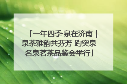 一年四季·泉在济南｜泉茶雅韵共芬芳 趵突泉名泉茗茶品鉴会举行