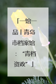 一馆一品丨青岛市档案馆：“青档资政”