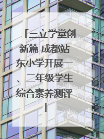 三立学堂创新篇 成都站东小学开展一、二年级学生综合素养测评