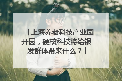 上海养老科技产业园开园，硬核科技将给银发群体带来什么？