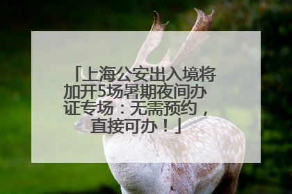 上海公安出入境将加开5场暑期夜间办证专场：无需预约，直接可办！
