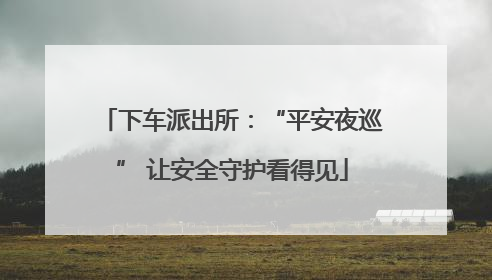 下车派出所：“平安夜巡” 让安全守护看得见