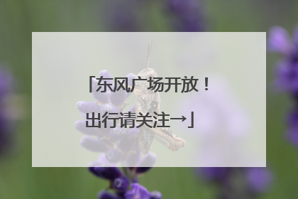 东风广场开放！出行请关注→