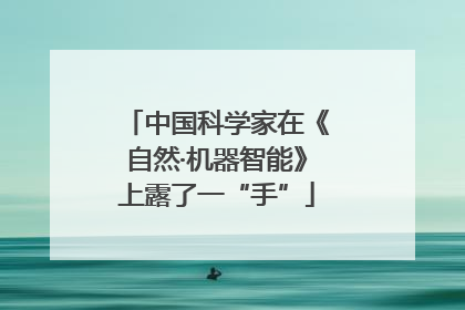 中国科学家在《自然·机器智能》上露了一“手”