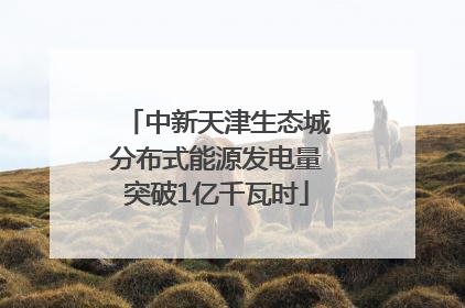 中新天津生态城分布式能源发电量突破1亿千瓦时