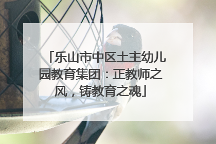 乐山市中区土主幼儿园教育集团：正教师之风，铸教育之魂