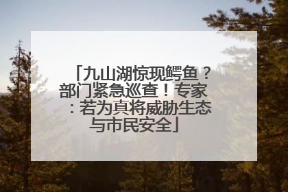 九山湖惊现鳄鱼？部门紧急巡查！专家：若为真将威胁生态与市民安全