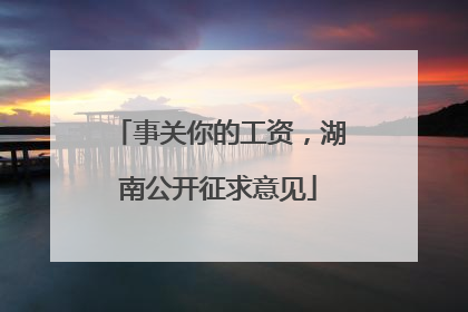 事关你的工资，湖南公开征求意见