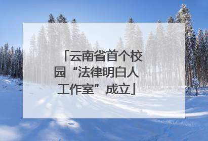 云南省首个校园“法律明白人工作室”成立