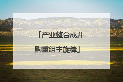 产业整合成并购重组主旋律