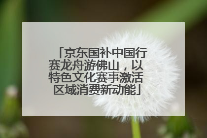 京东国补中国行赛龙舟游佛山，以特色文化赛事激活区域消费新动能