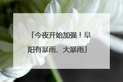 今夜开始加强！阜阳有暴雨、大暴雨