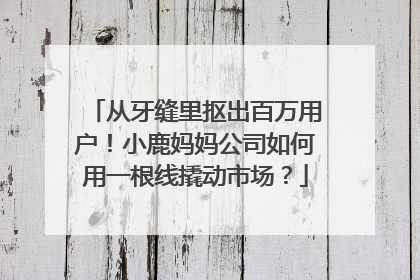 从牙缝里抠出百万用户！小鹿妈妈公司如何用一根线撬动市场？