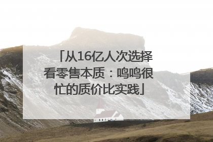 从16亿人次选择看零售本质：鸣鸣很忙的质价比实践