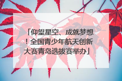 仰望星空、成就梦想！全国青少年航天创新大赛青岛选拔赛举办