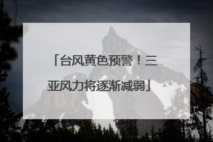 台风黄色预警！三亚风力将逐渐减弱