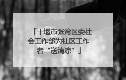 十堰市张湾区委社会工作部为社区工作者“送清凉”